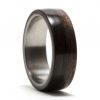 Ebony Wood Lined Titanium Ring