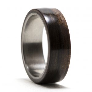 Ebony Wood Inner Lined With Titanium Ring