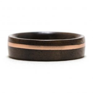 Walnut Wood Ring Inlaid With Copper – Size 5