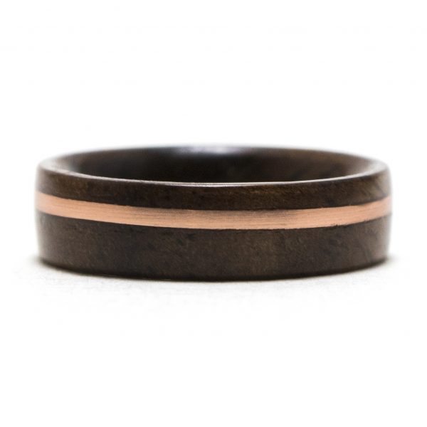 Walnut Wooden Ring With Copper Inlay