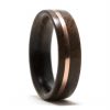 Walnut Wood Ring Inlaid With Copper