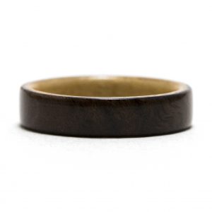 Walnut Wood Ring Inner Lined With Maple – Size 10
