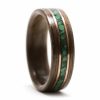 Koa Wood Ring With Malachite And Copper Inlays