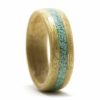 Movingui Wood Ring With Turquoise Inlay